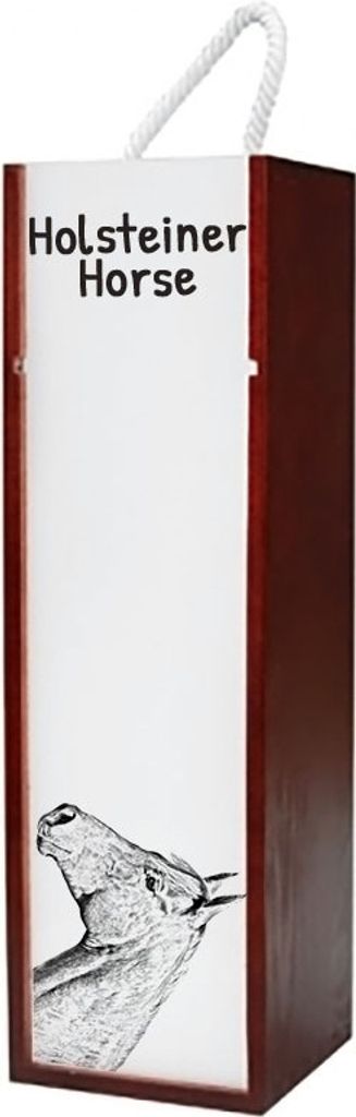 Holsteiner Pferd - Weinkiste mit Pferd, Alkoholkiste mit Grafik, personalisierte Geschenkbox der Marke Art-Dog