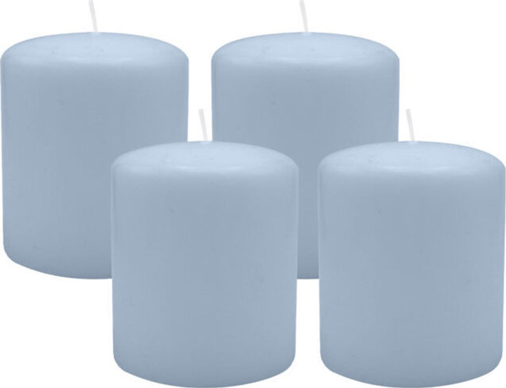 4er Set Adventskranzkerzen Jeans Blau Ø 100 x 120 mm