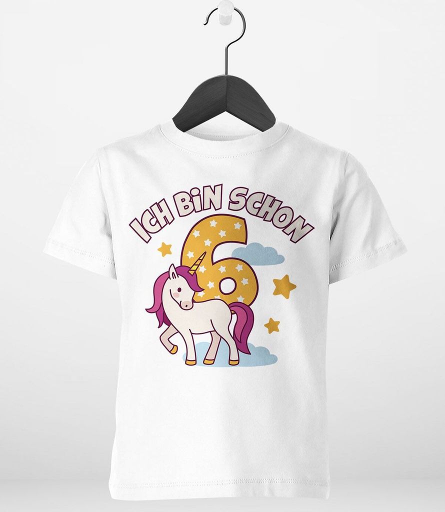 Wolga-kreativ Wolga-kreativ T-Shirt Einhorn 6 Geburtstag Mädchen