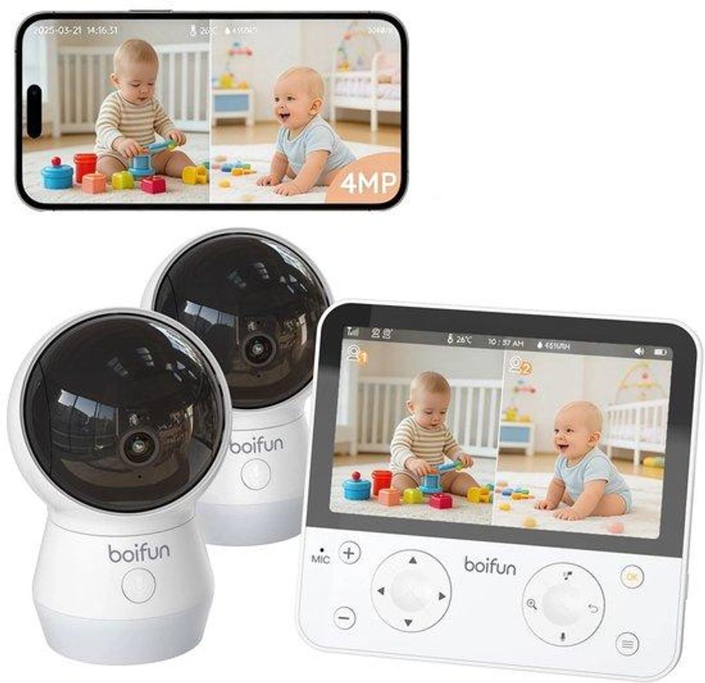 BOIFUN, monitor do obserwacji niemowląt z podwójnym ekranem Zdjęcie produktu 
