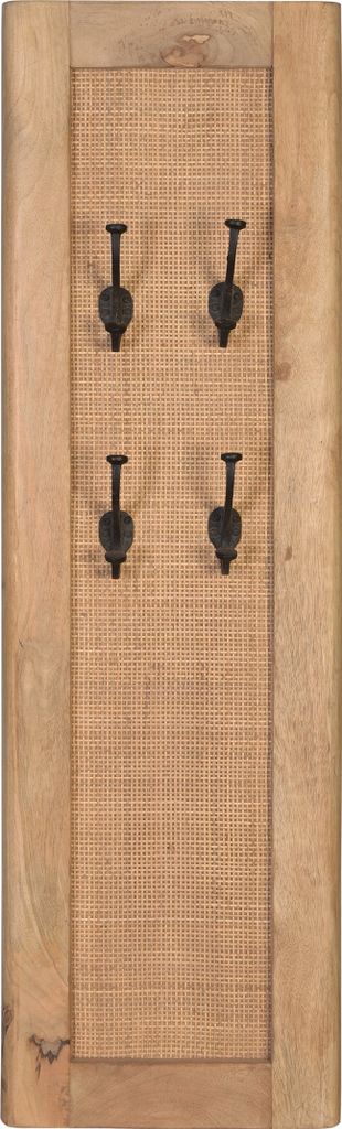TPFLiving Garderobenpaneel Kingston Mango lackiert mit Rattan natur