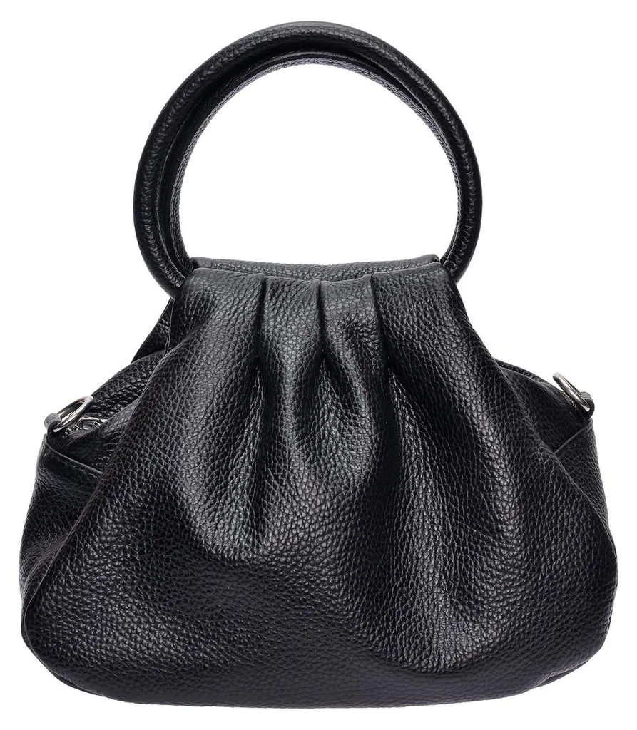 Sac à main noir Luisa Vannini en cuir rigide anti-déformation LV 195