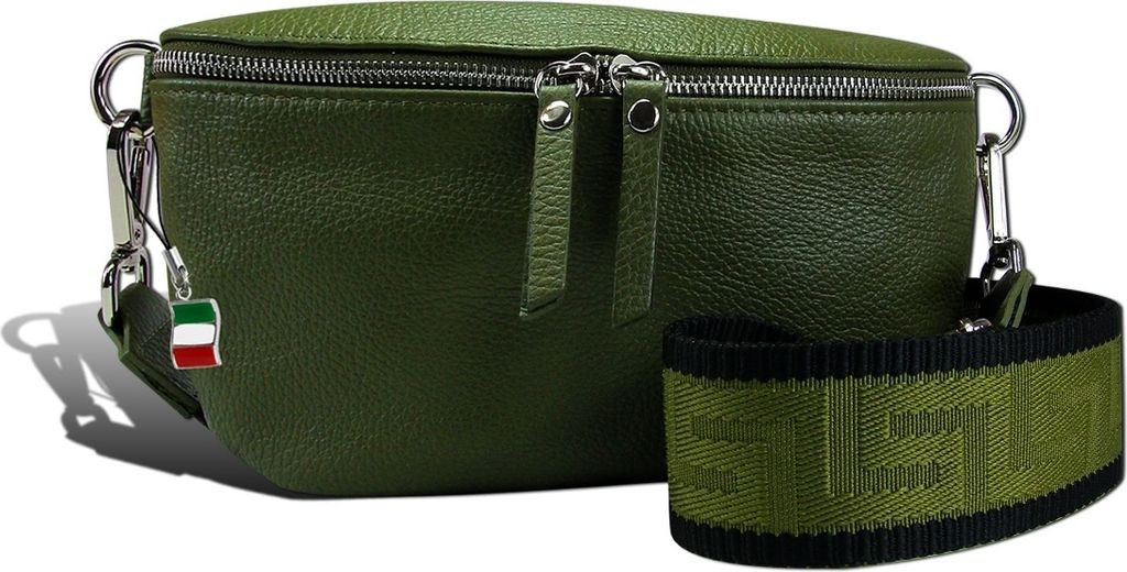 Gürteltasche grün mehrfarbig Florence Tasche Tragegurt passend Leder D2OTF807G