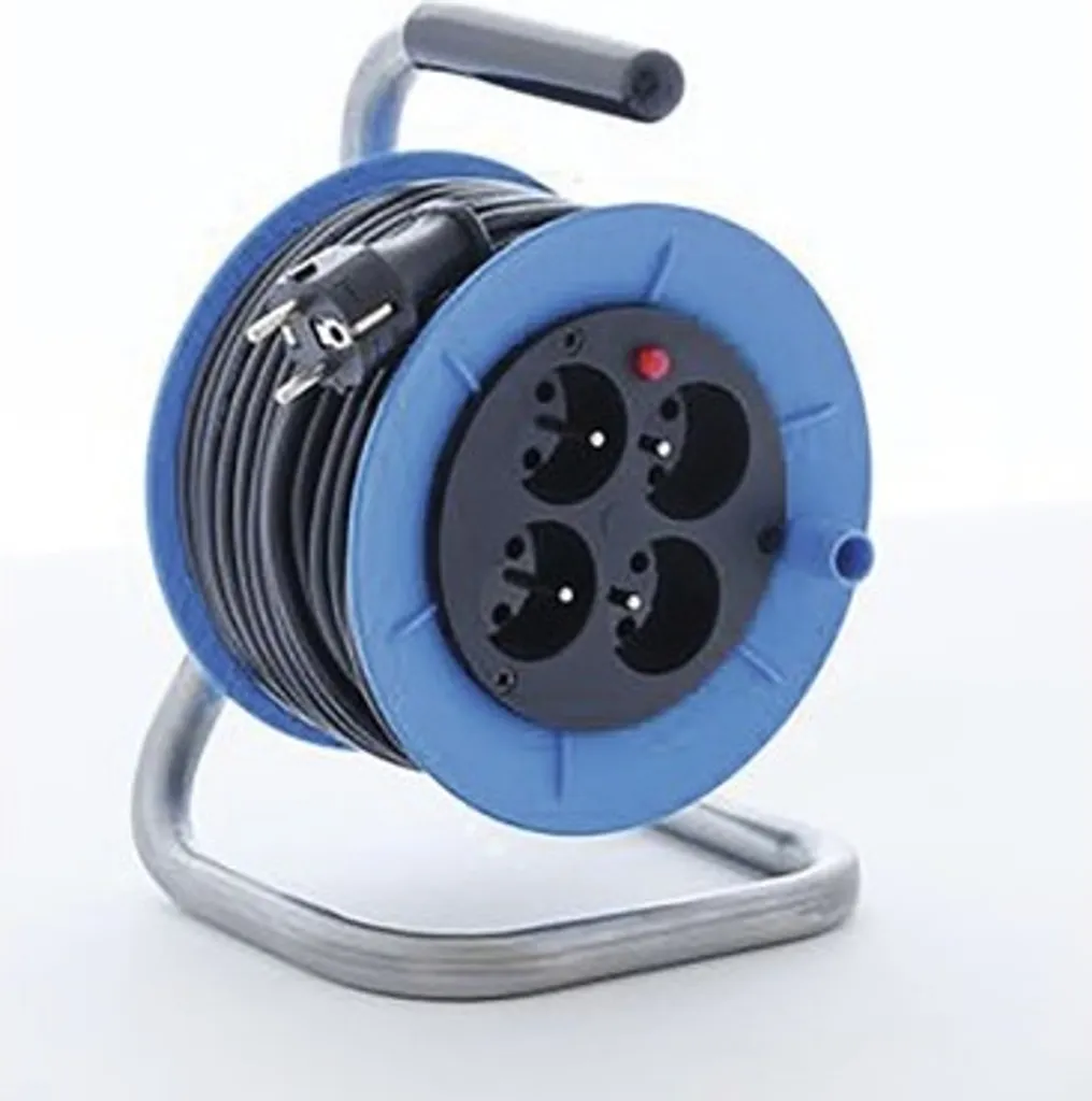 Tambour prolongateur électrique 20m Munos BASIC avec 4 prises de terre