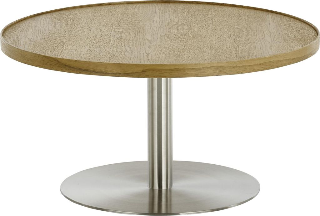 Couchtisch >MONTEVERDE< in Eiche furniert, Holzwerkstoff/ Metall - 40x80cm (HxD)