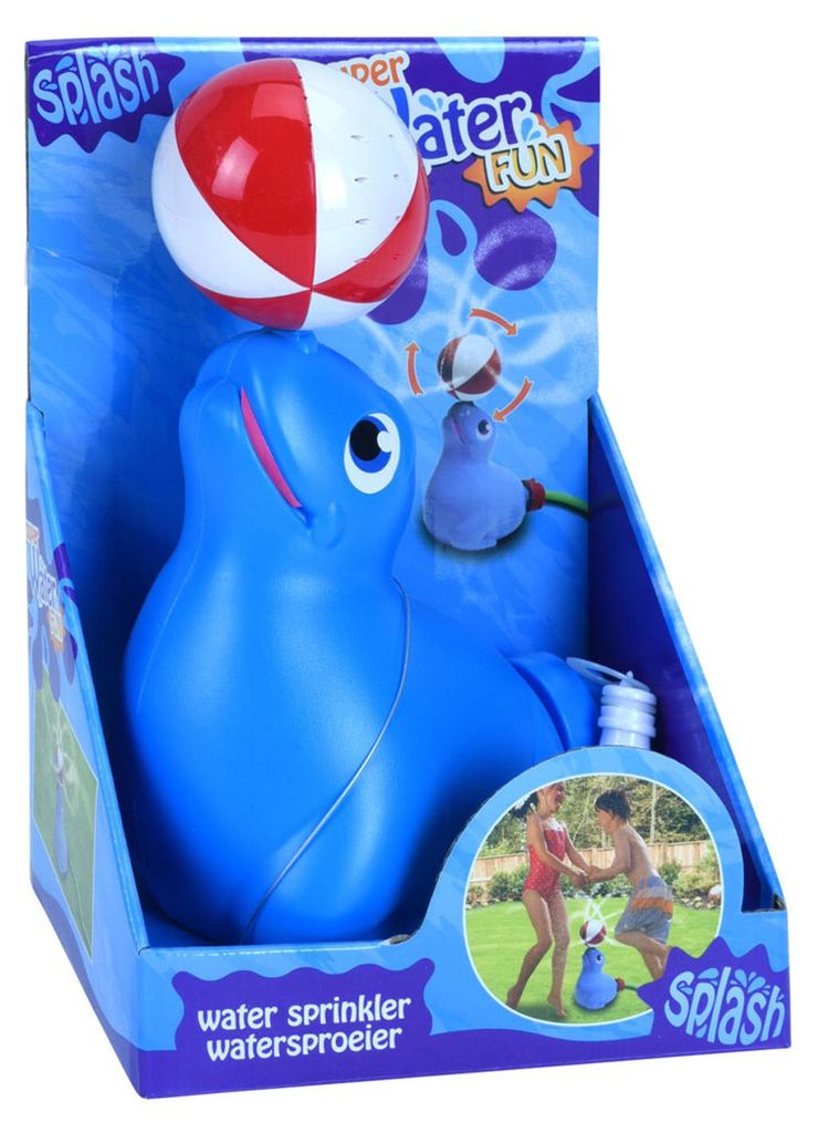 Wassersprinkler Seelöwe blau Kunststoff Gartenspielzeug für Kinder