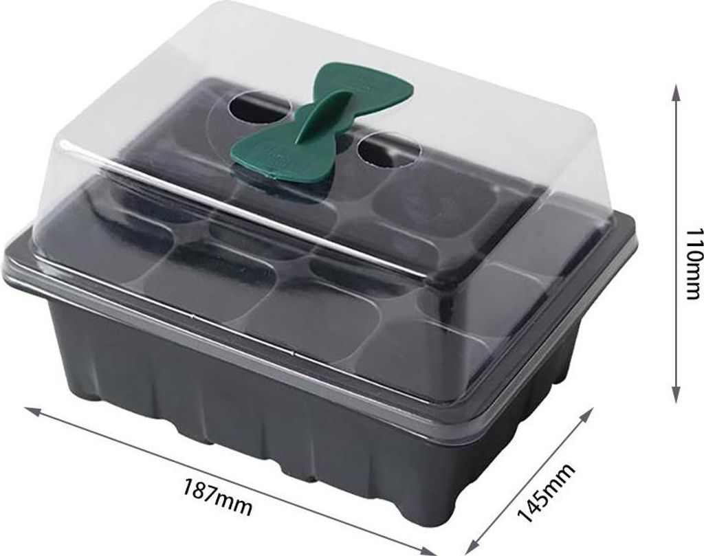 12 Loch Tray Seed Starter Tray mit Deckel Grow Box Seedling Nursery Tray für Gewächshaus Sämling Keimung Growing