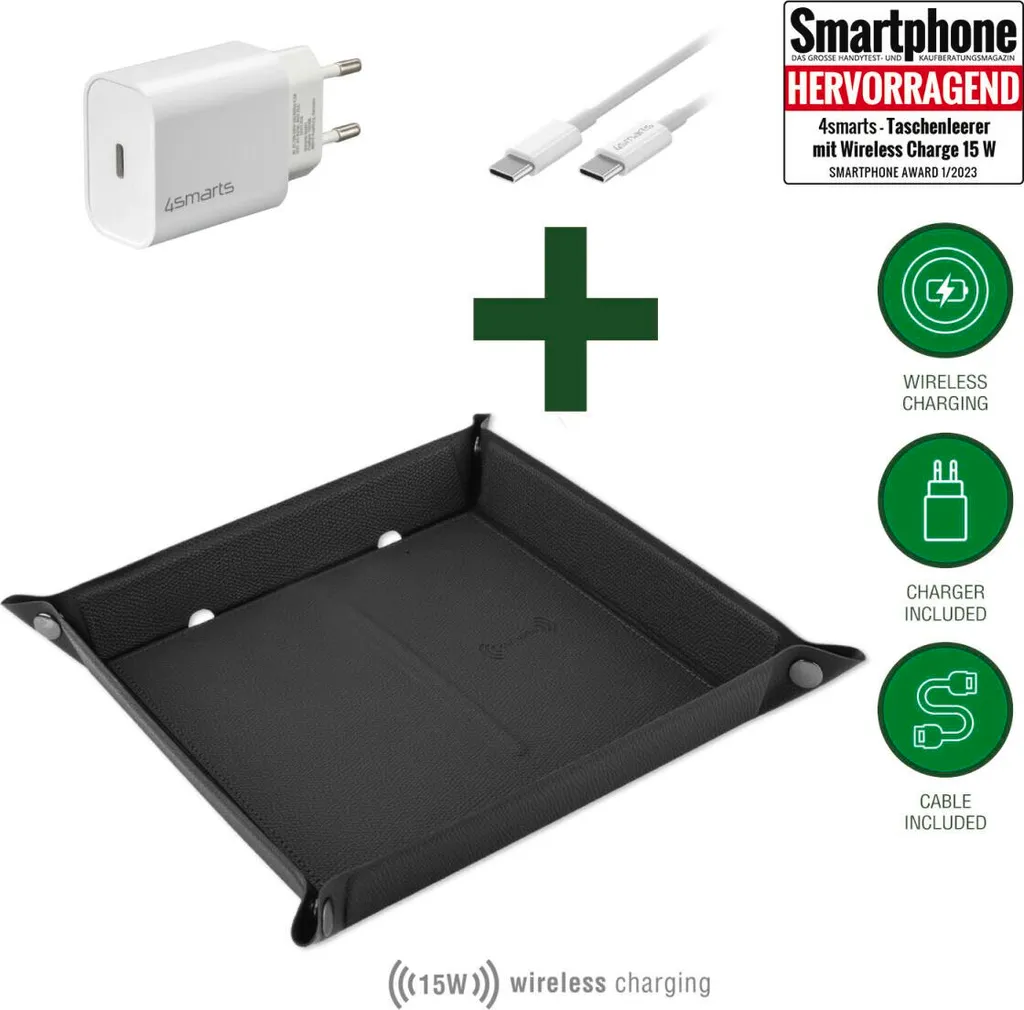 Tappetino Ricarica Wireless Auto 4smarts 541637 - Fast Charge 15W