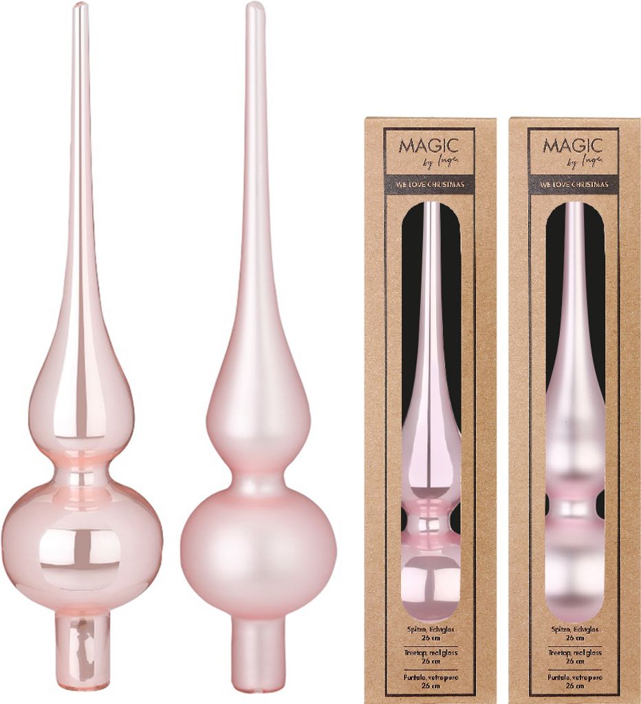 Christbaumspitze Glas 26cm 1 Stück matt / glanz sort.- Produktbild 