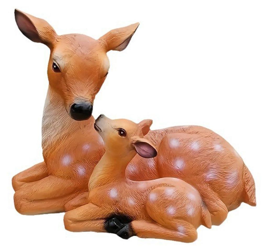 Garten-Hirschstatue, Sikahirschmutter und -sohn, wetterfeste Hirschskulptur für den Außenbereich, geeignet für Rasen, Garten und Terrasse