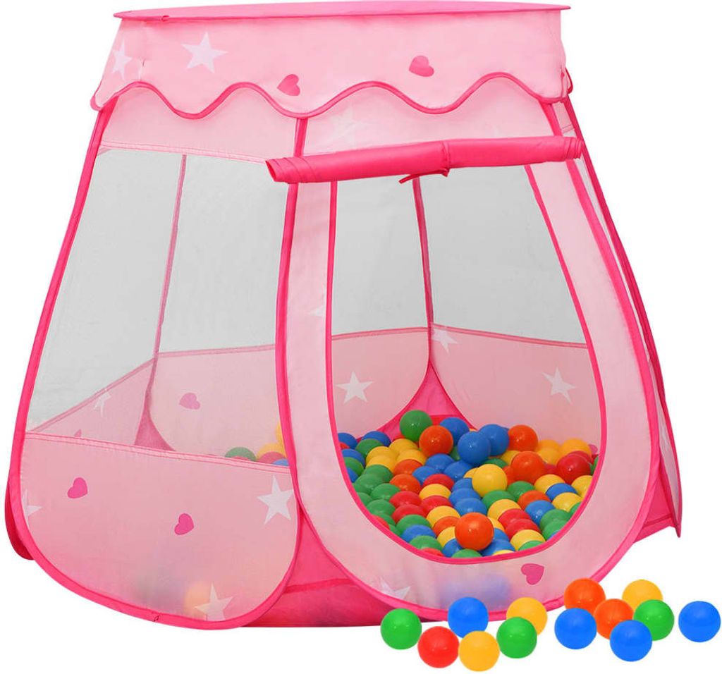 "2026 Promotion" Kinder-Spielzelt mit 250 Bällen Rosa 102x102x82 cm - Kinderzelte CC4868