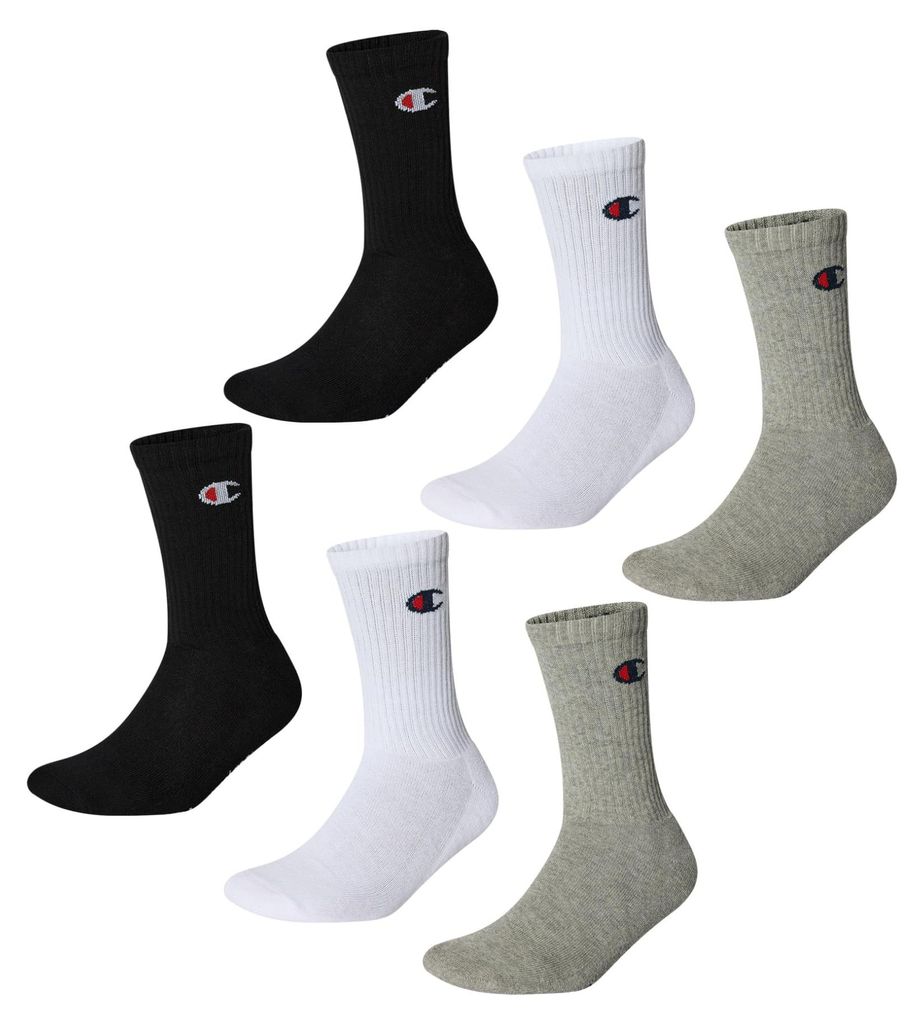 Champion Unisex Socks Basics 6pk Crew Füßlinge, Hellgrau Produktbild 