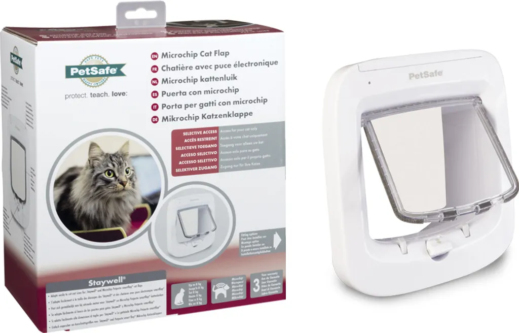 Accès sélectif pour chat PetSafe - Trappe à micropuce Blanc pour l'extérieur