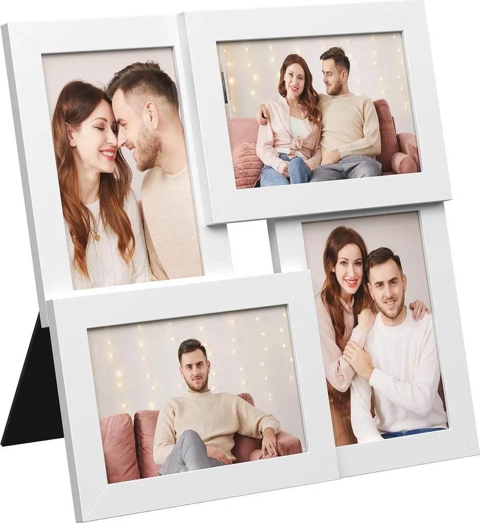 Pêle-mêle photo mural 4 pièces blanc pour décoration maison