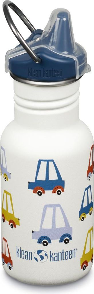 Klean Kanteen Trinkflasche Classic Narrow (Sippy Cap) mit Trinkverschluss aus Edelstahl in der Farbe Weiß mit einem Volumen von 355 ml, 1011205