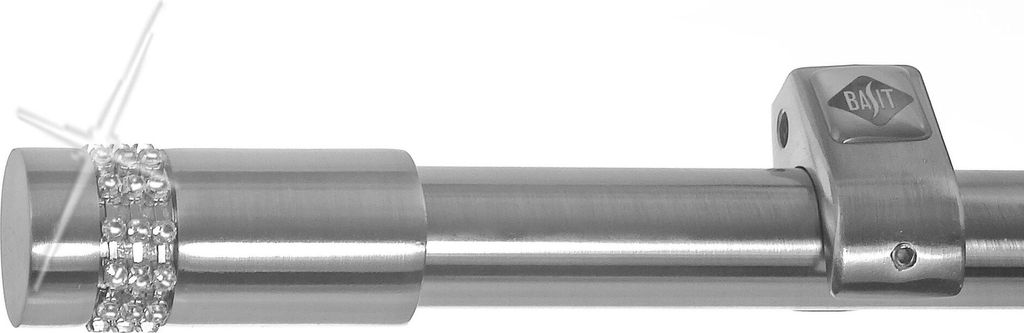 Gardinenstange mit Deckenhalterung I Metall Edelstahl Look 1-läufig Ø20mm D50 R
