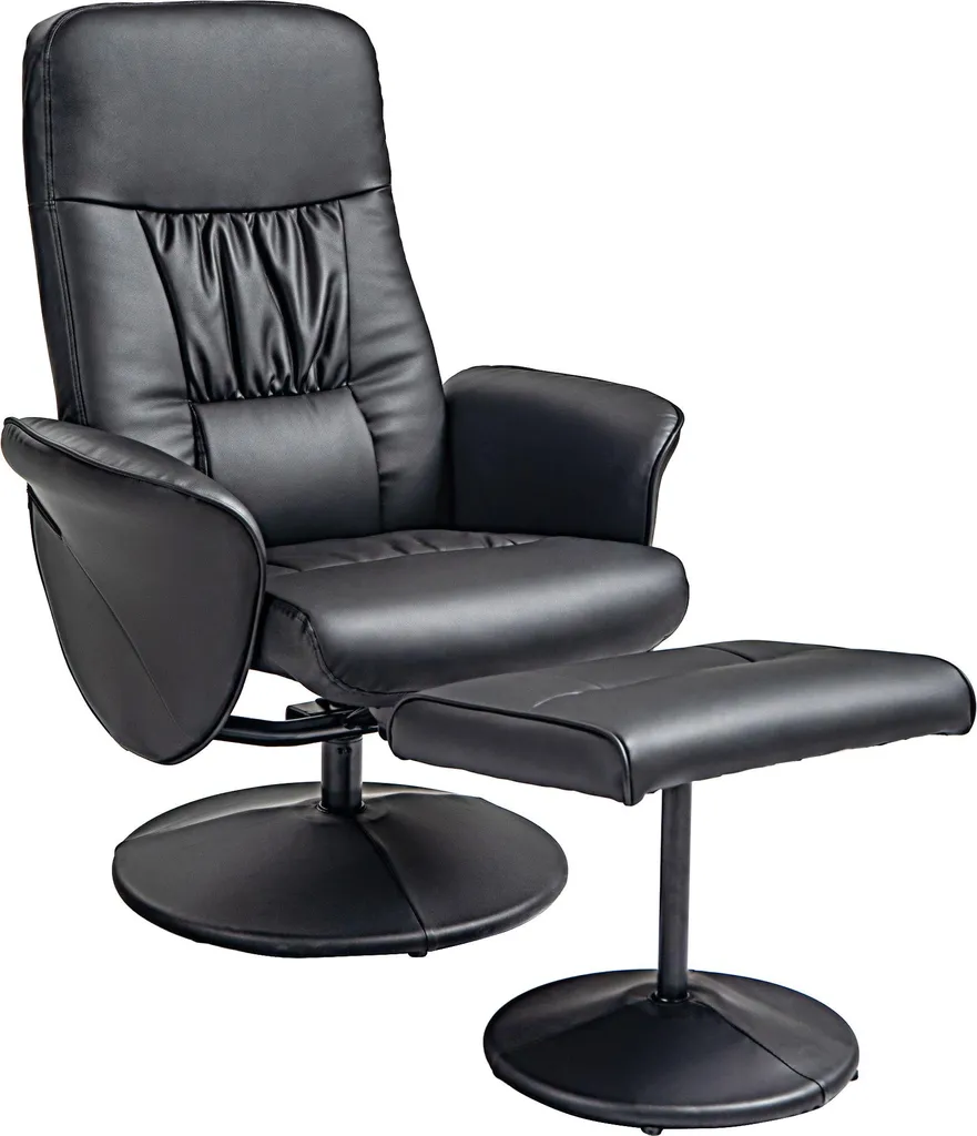 Fauteuil pivotant rembourré Fortuna Lai en similicuir noir