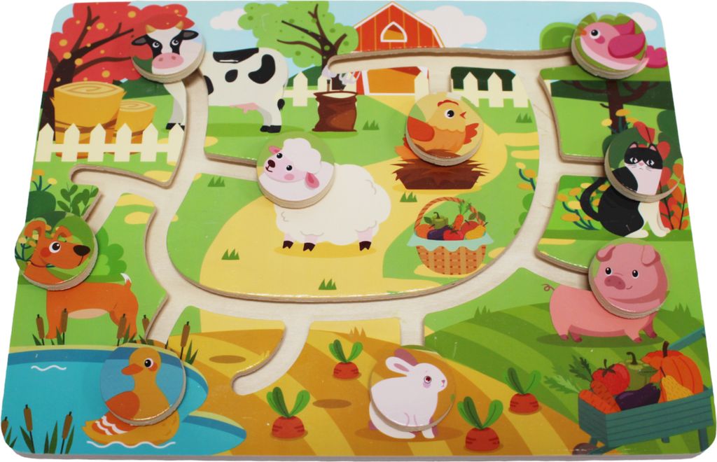 Kinder Holzspielzeug Lernspielzeug Puzzle ab 2-5 Jahre Spielzeug Sortierspiel Holz Spiel Neu Tier Labyrinth