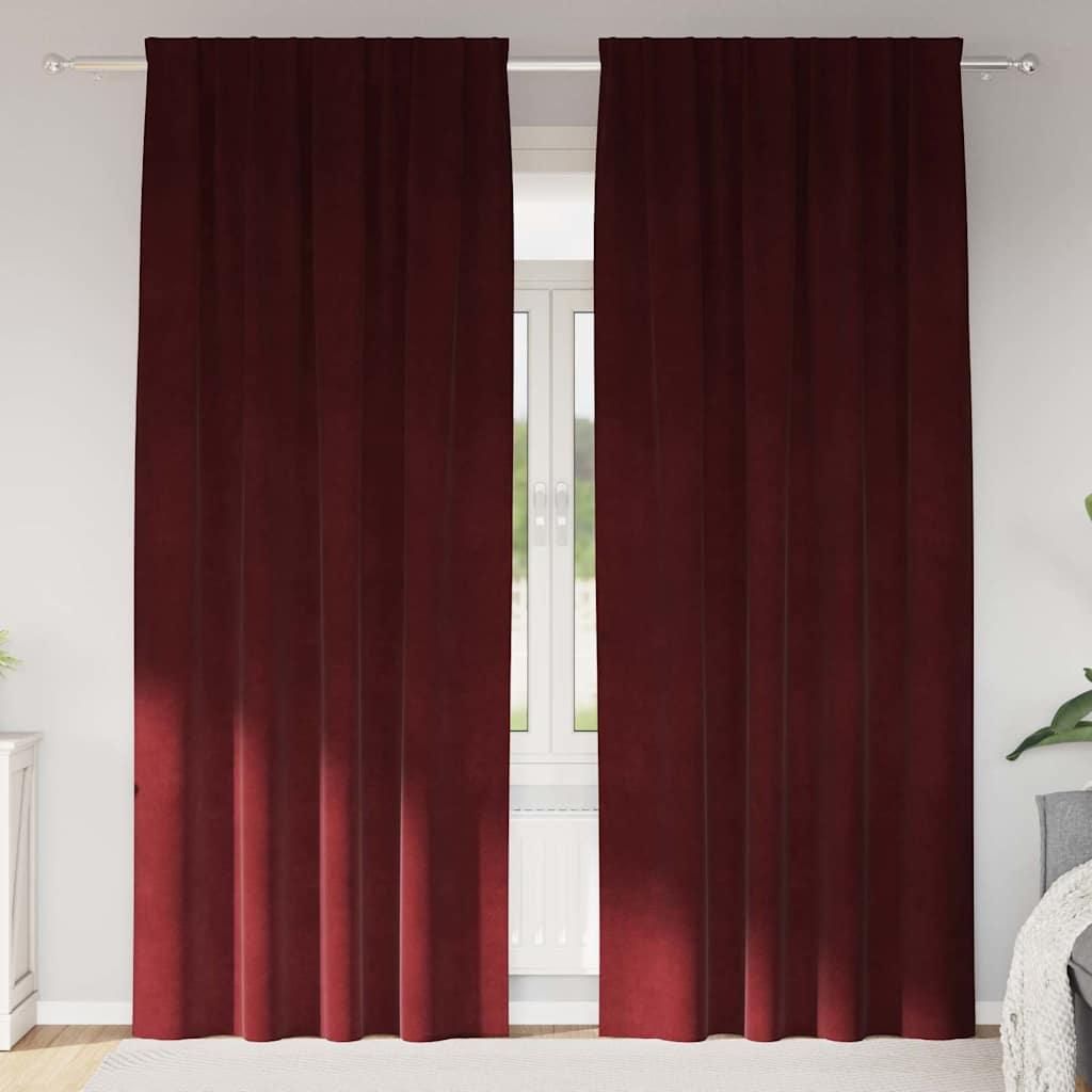 Praktischen Vorhänge mit Vorhängen 2 pcs Weinrot 140 x 260 cm Samt - Gardinen & Vorhänge ,design Möbel 3129143 1parcel