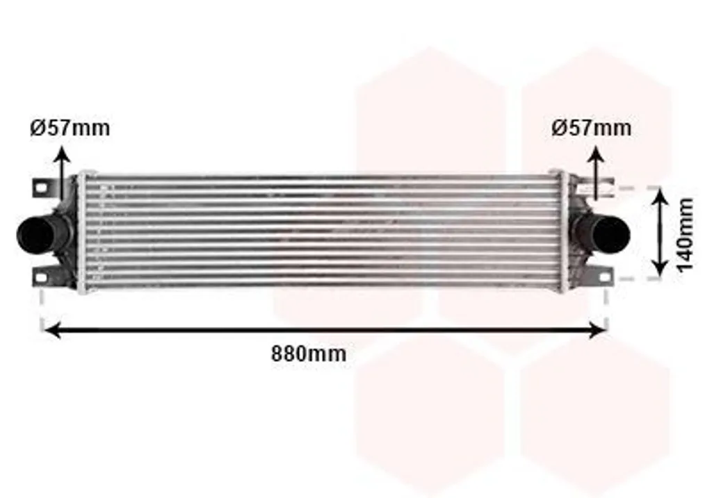 Intercooler Turbo LLK pour Opel Movano (X70) - Van Wezel 43004359