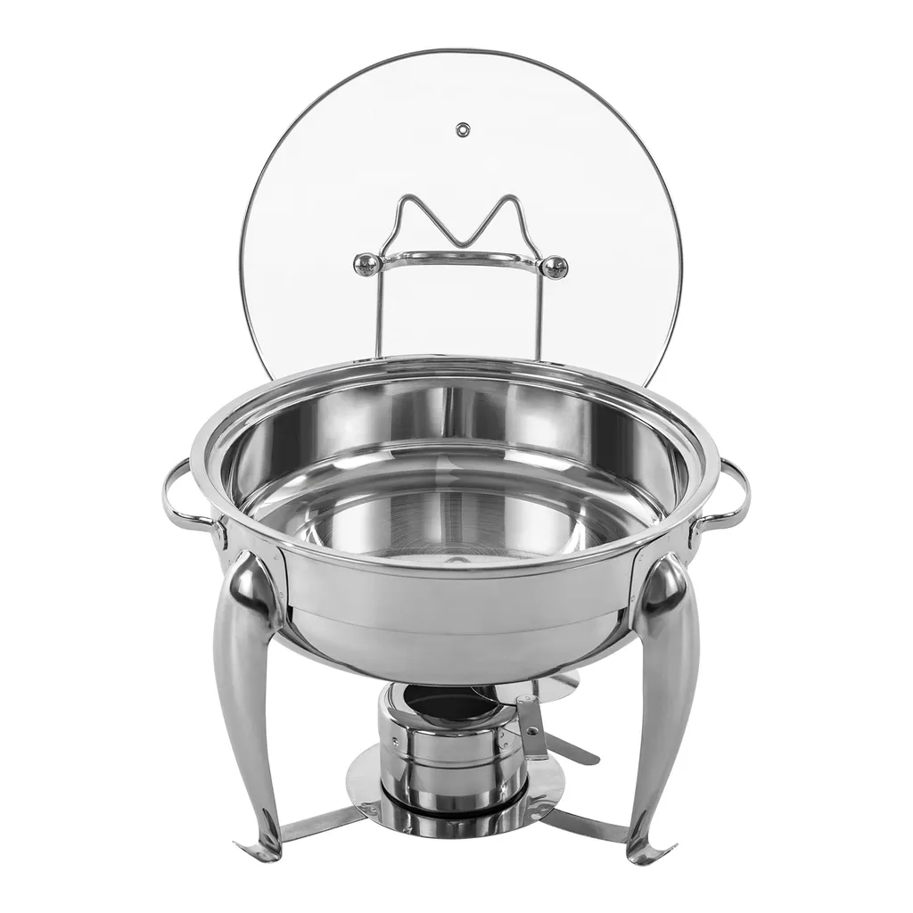 Chauffe-buffet Inox Argenté 4 Litres pour Service de Restauration