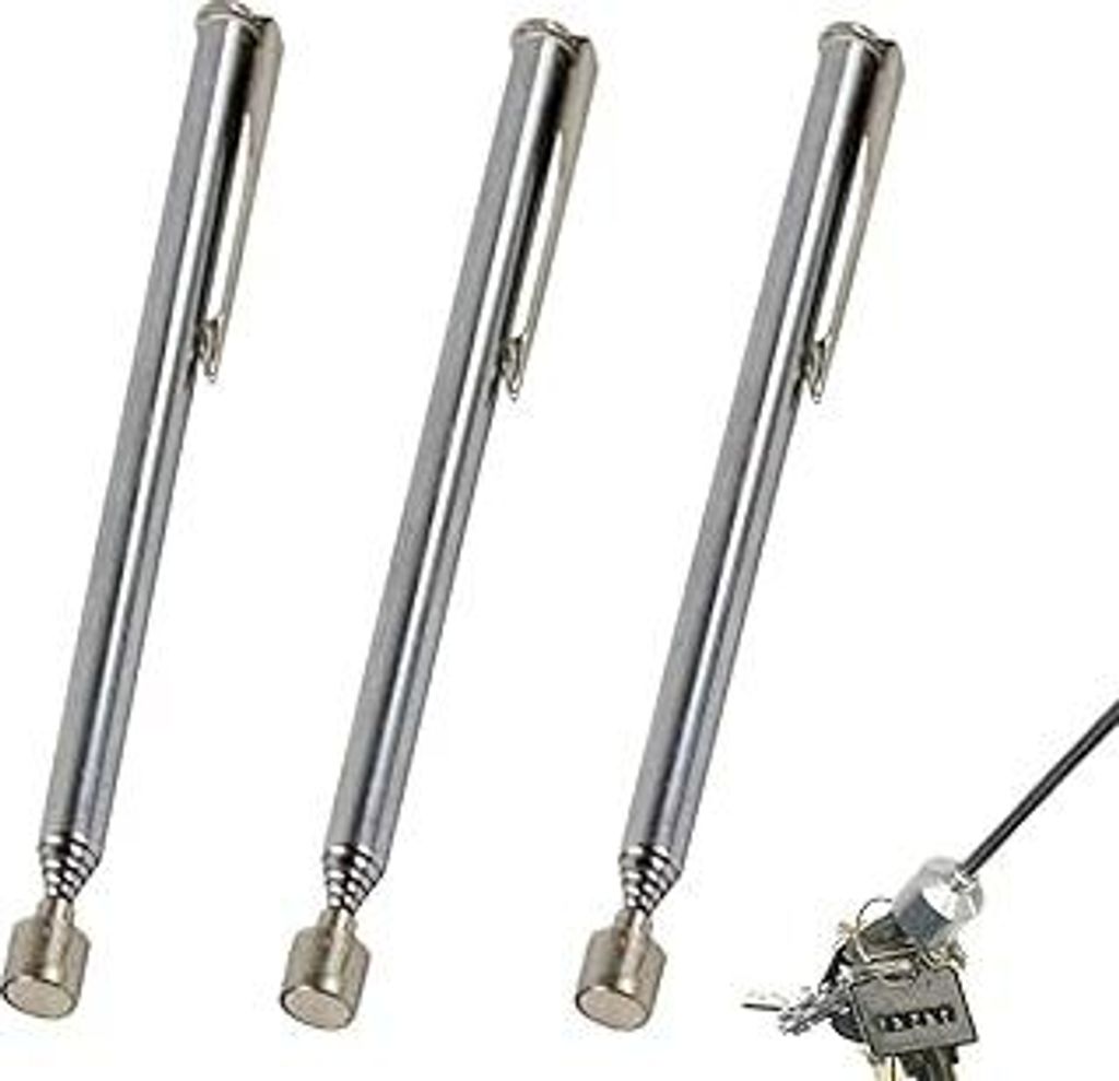 3Stück Teleskopmagnet Stabmagnet Ausziehbar Magnetstab Bis Zu 65CM Magnetic Pick-Up Tool Magnetheber Edelstahl Magnetgreifer Für Schrauben Mutter...