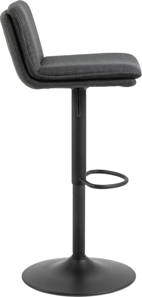 Tabouret bar gris Flynn tissu - Assise stable et dos bien soutenu