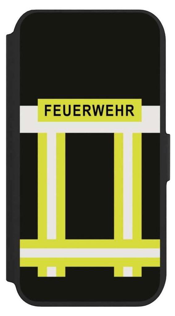 NIVOCASE Klapphülle für Apple iPhone 7 Handyhülle aus Kunst Leder NIVOflip schwarz Beruf Feuerwehr Feuerwehrmann