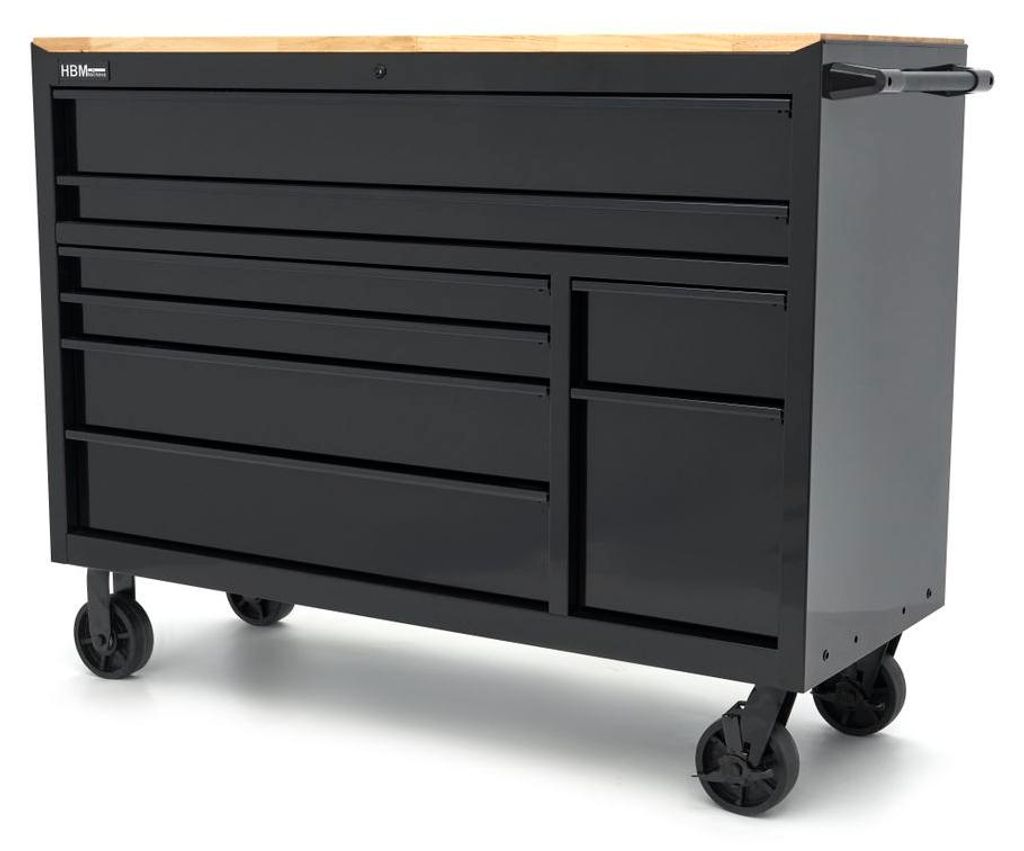 HBM Werkzeugwagen, 8 Schubladen, 142 cm, schwarz