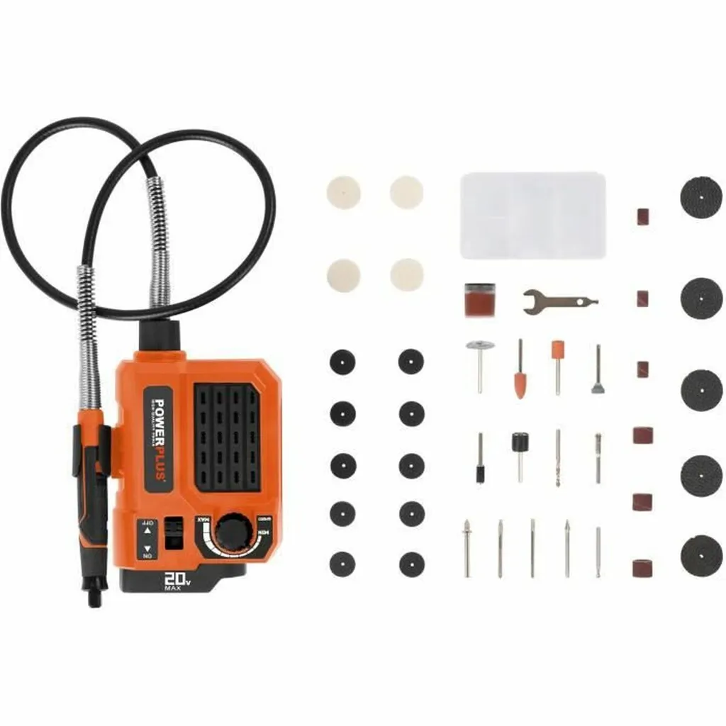 Outil multifonction 20V Powerplus orange avec set complet 40 pièces - 2