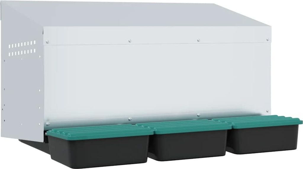 vidaXL Hühner-Nistkasten 3 Fächer Wandmontage Verzinkter Produktbild 
