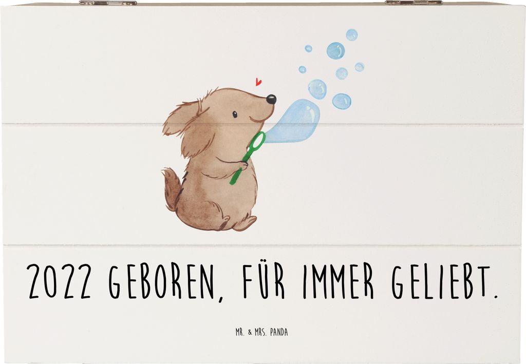 Mr. & Mrs. Panda Holzkiste 2022 Geburtstag Lieblingskind 22 x 15 cm - Weiß - Geschenk, unvergängliche Bindung, Geburtsjahr, Alter, Schatzkiste, H...