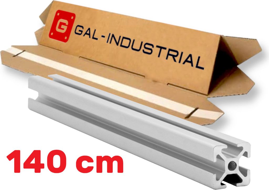GAL-INDUSTRIAL | Konstruktionsprofil Aluminium Montageprofil – 20x20mm – 140cm - Zuschnitt nach Maß