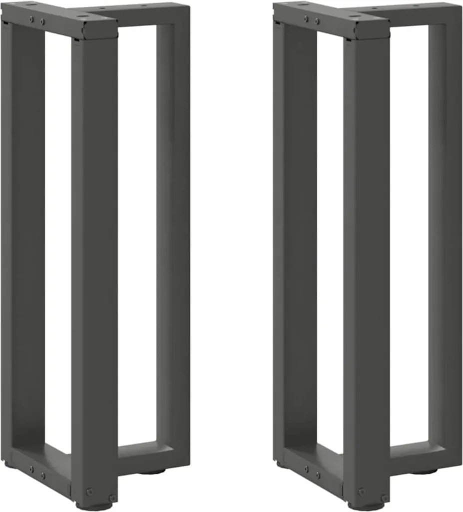 Set 2 Gambe Tavolo a T Antracite Acciaio 38x25x73cm Robuste