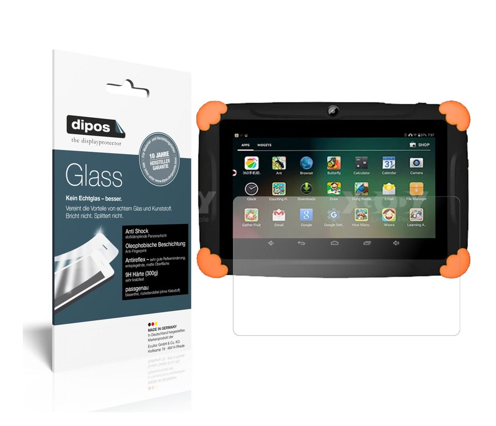 2x Schutzfolie für XGODY T703 7 Zoll matt - Anti-Shock 9H Folie dipos Glass Kunststoffglas