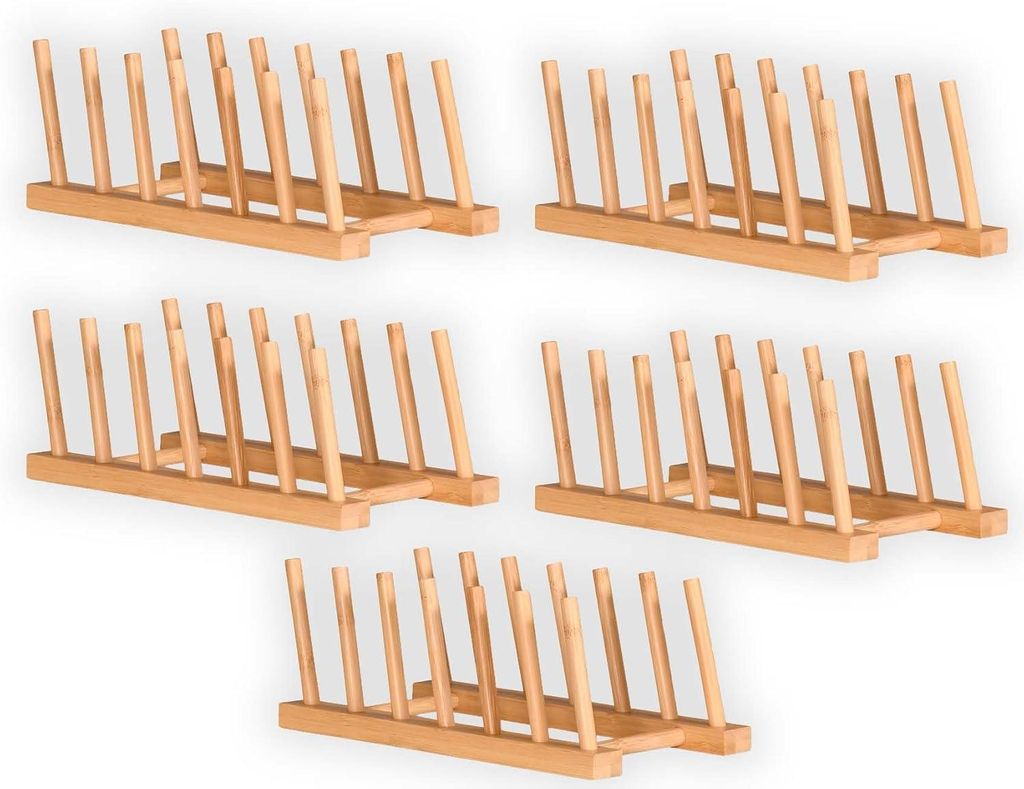 Kesper 58293 | 5 er Set Tellerständer aus Bambus, 25 x 14 x Produktbild 