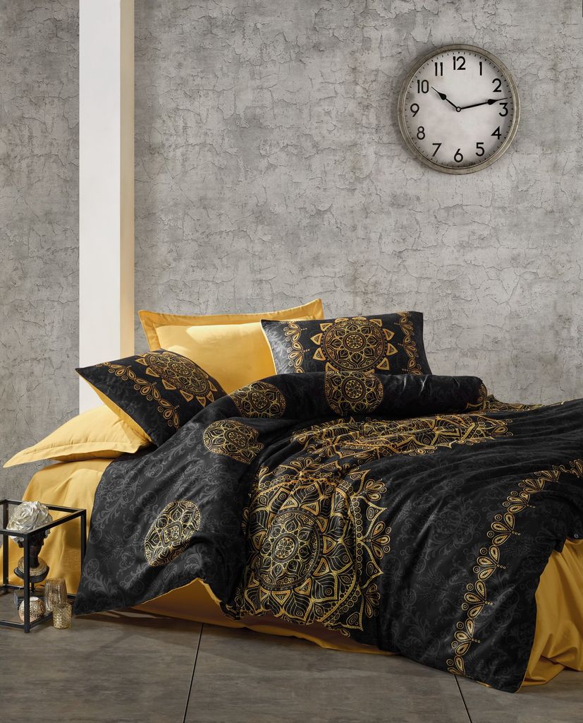 L'Essentiel Linge de Maison, Alvina - Gold, Bettwäschen, Gold, Baumwolle, 155 x 220 cm