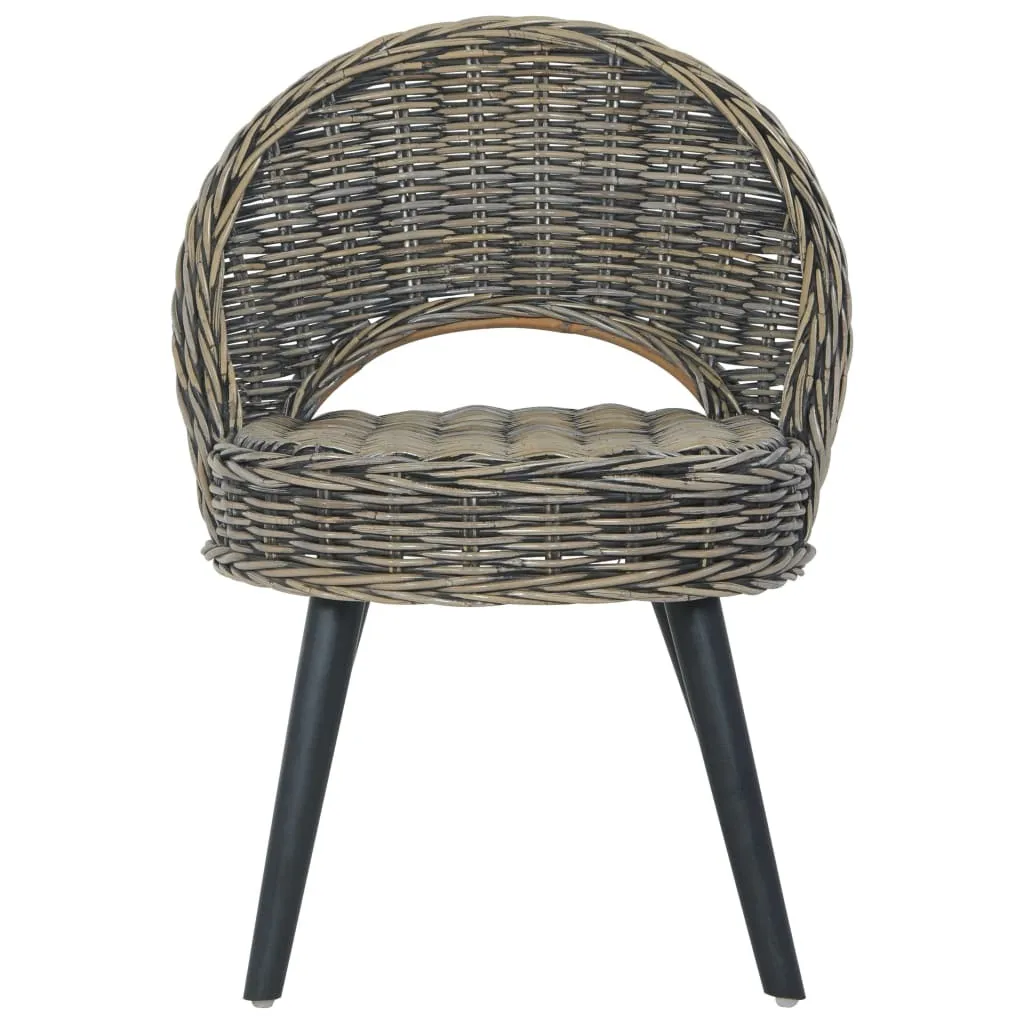 vidaXL Fauteuil Kubu-Rattan Noir - Siège en Rotin Tressé Main 60x60x80 cm