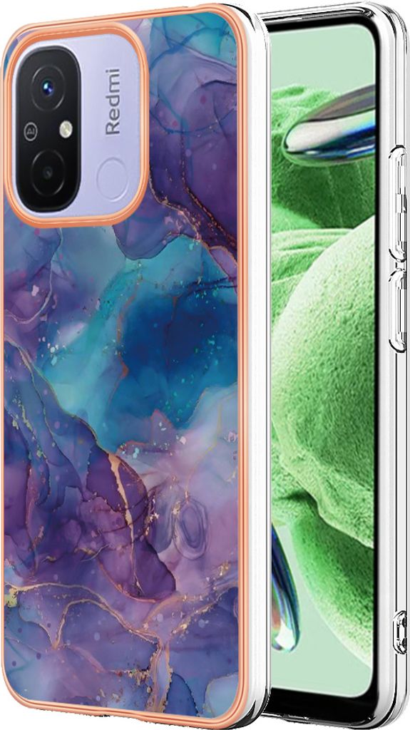 Redmi 12C Hülle, Muster TPU Silikon Stoßdämpfer Bumper Schutzhülle für Xiaomi Redmi 12C Lila