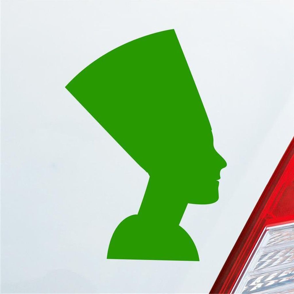 Auto Aufkleber Pharaonin Nofretete Pharao Ägypten Egypt Car 10x14 cm Hellgrün Sticker Heckscheibenaufkleber