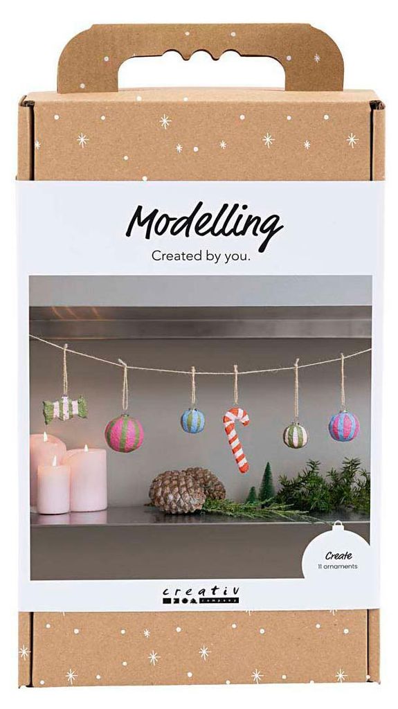 Creativ Company Modellbau-Hobby-Set, Weihnachtsfiguren aus Zellstoff, verschiedene Farben, 1 Box