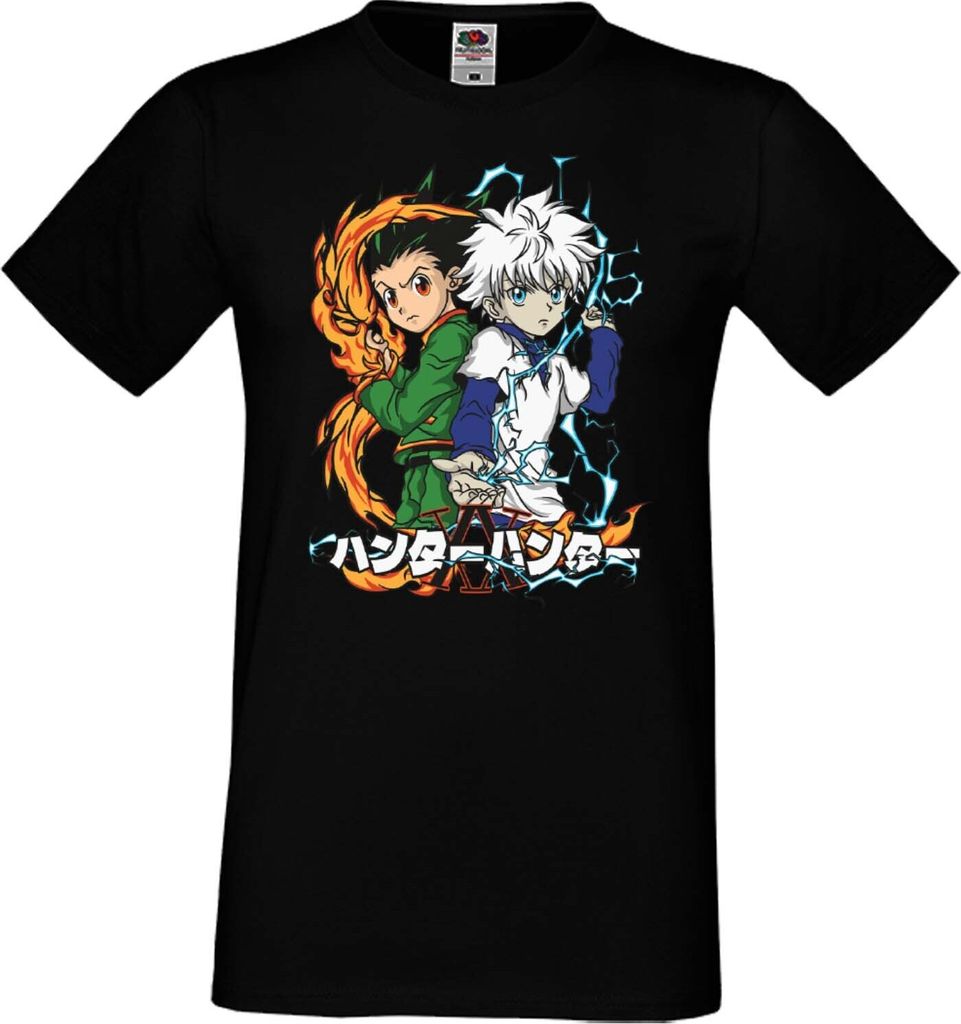 Herren T-Shirt Anime Manga Hunter manga X anime Hunter Gon Freecss Freecss, Man S / Schwarz