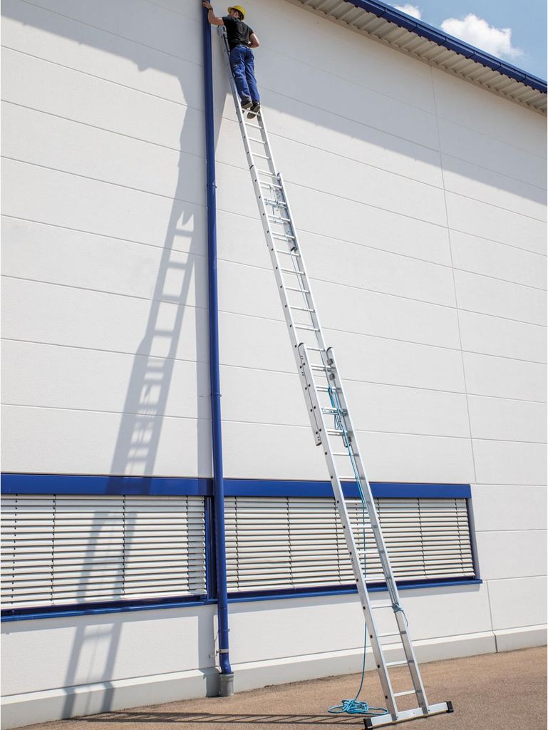 Günzburger Steigtechnik Sprossen-Seilzugleiter 3tlg. mit Standard-Traverse 3 x 16 Sprossen - 021616