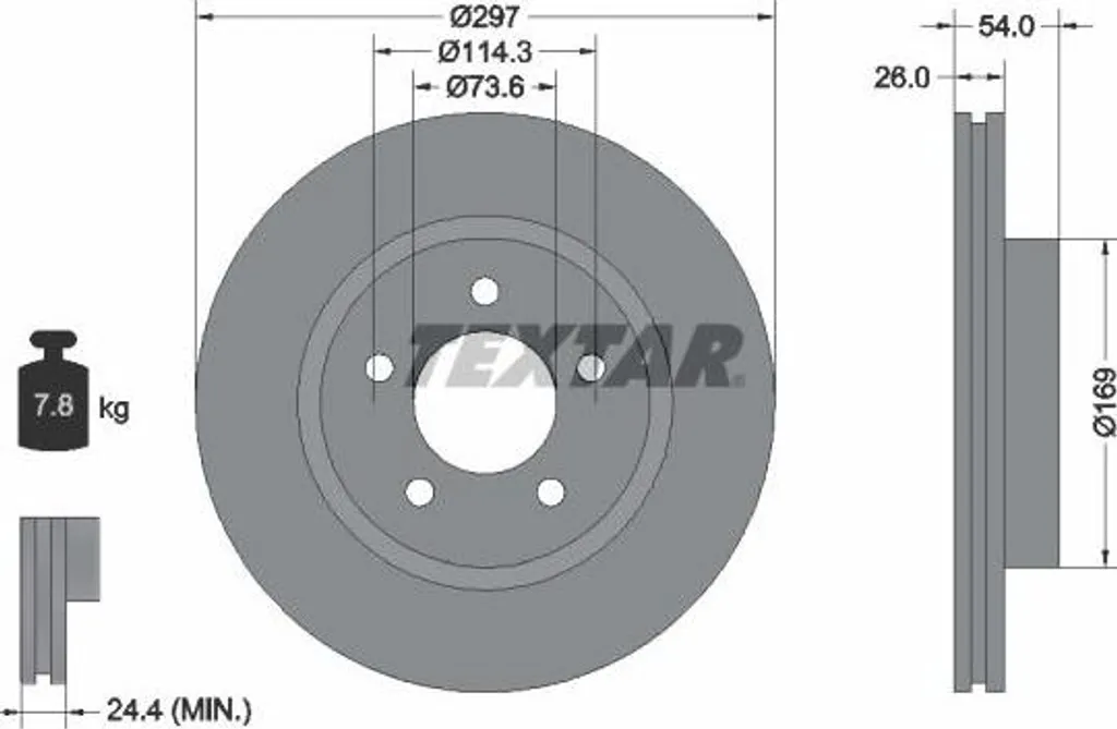 Freinage sûr avec Disque TEXTAR 92230003 04779133AA pour Chrysler 300M