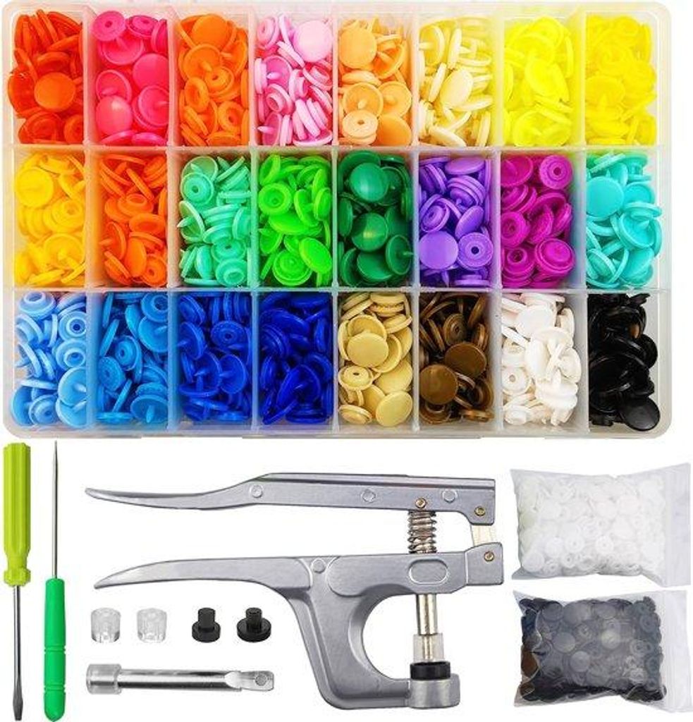 Plastik Druckknöpfe Set 24 Farben Nähen Basteln