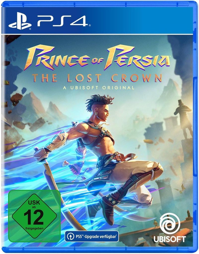 The image shows the front cover of a video game case for 'Prince of Persia: The Lost Crown' on PS4.