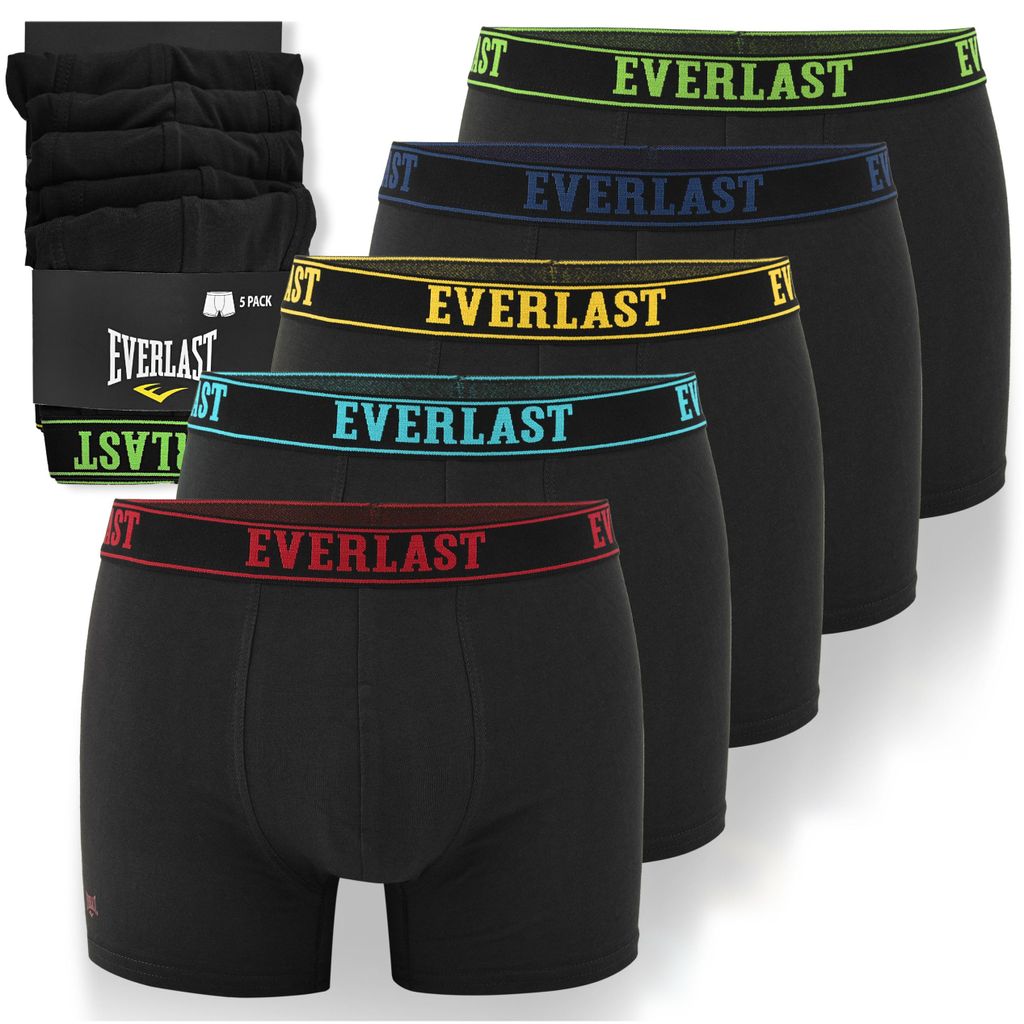EVERLAST Vintage pánské boxerky 5 ks z bavlny, černé s Obrázek produktu 