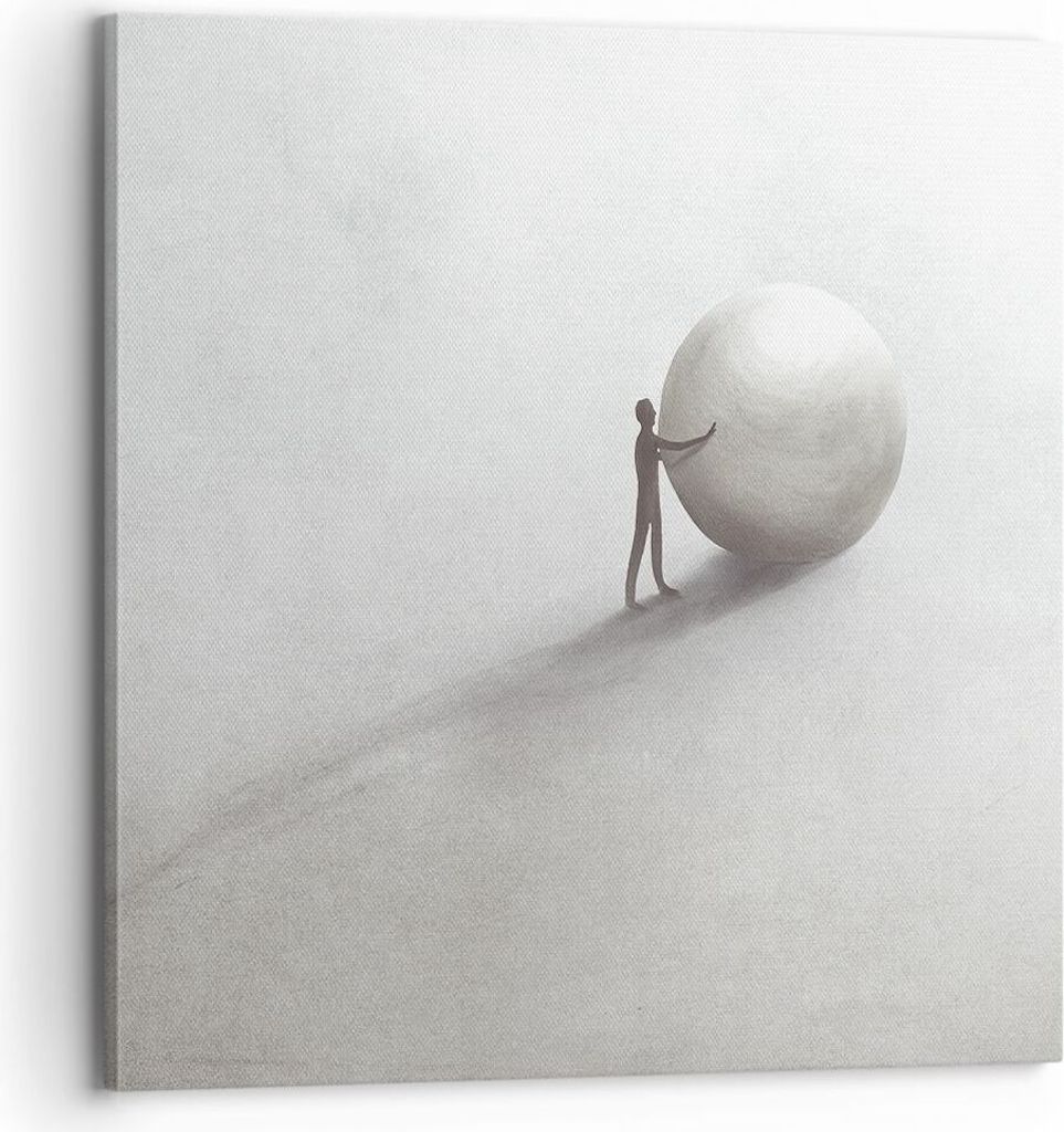 Bild auf Leinwand - Leinwandbild - Einteilig - Sisyphus Arbeit Symbol - 70x70cm - Wand Bild - Wanddeko - Wandbilder - Leinwanddruck - Bilder - Wand...