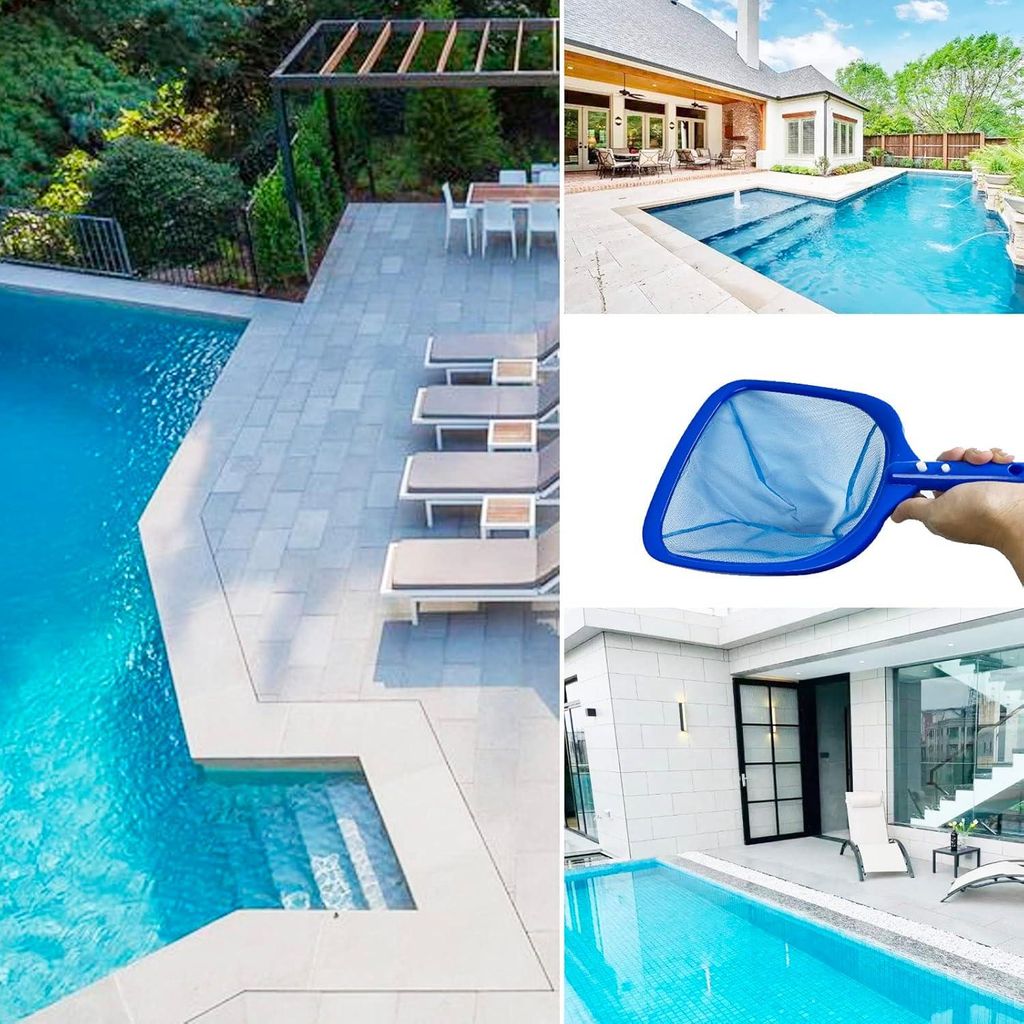 Schwimmbad-Schepennetz mit Aluminiumstangen - Netzstoff Laubsammler für die Schwimmbadreinigung