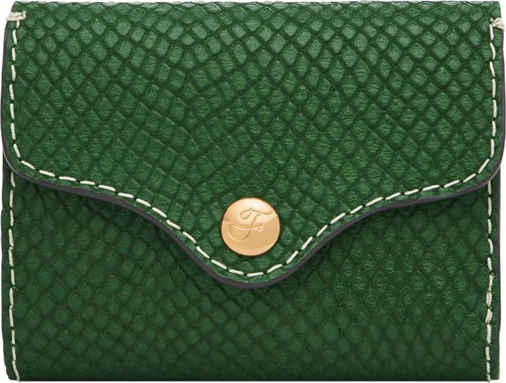 Fossil Heritage Trifold Medium Green : Porte-monnaie en cuir vert forêt